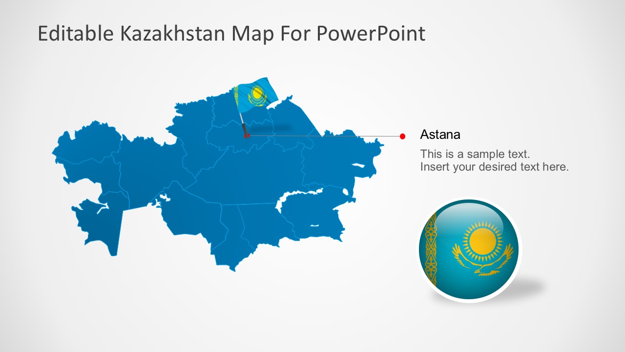 Kazakhstan Astana Map For PowerPoint 