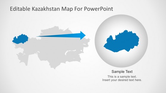 Kazakhstan Map City Highlight For Presentation