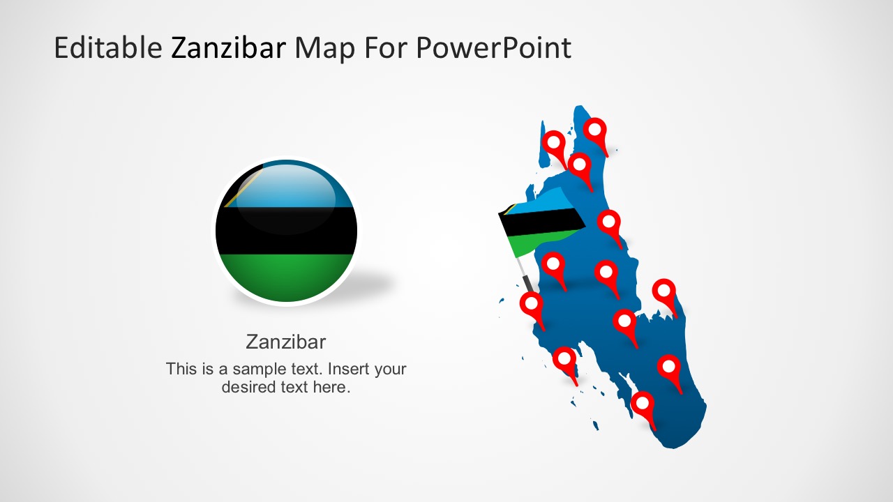 Zanzibar Political Map with Location Markers