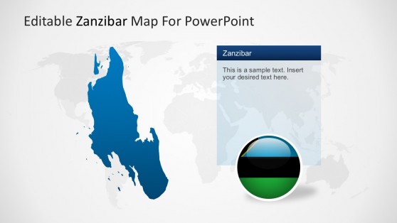 Regional Map of Zanzibar for PowerPoint
