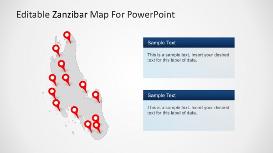 Zanzibar Administrative Region Location Markers
