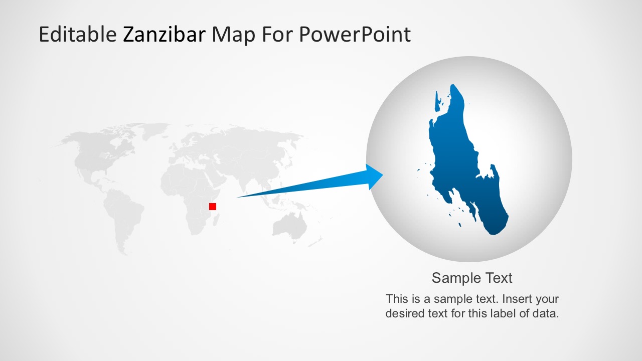 Editable Location Map of Zanzibar