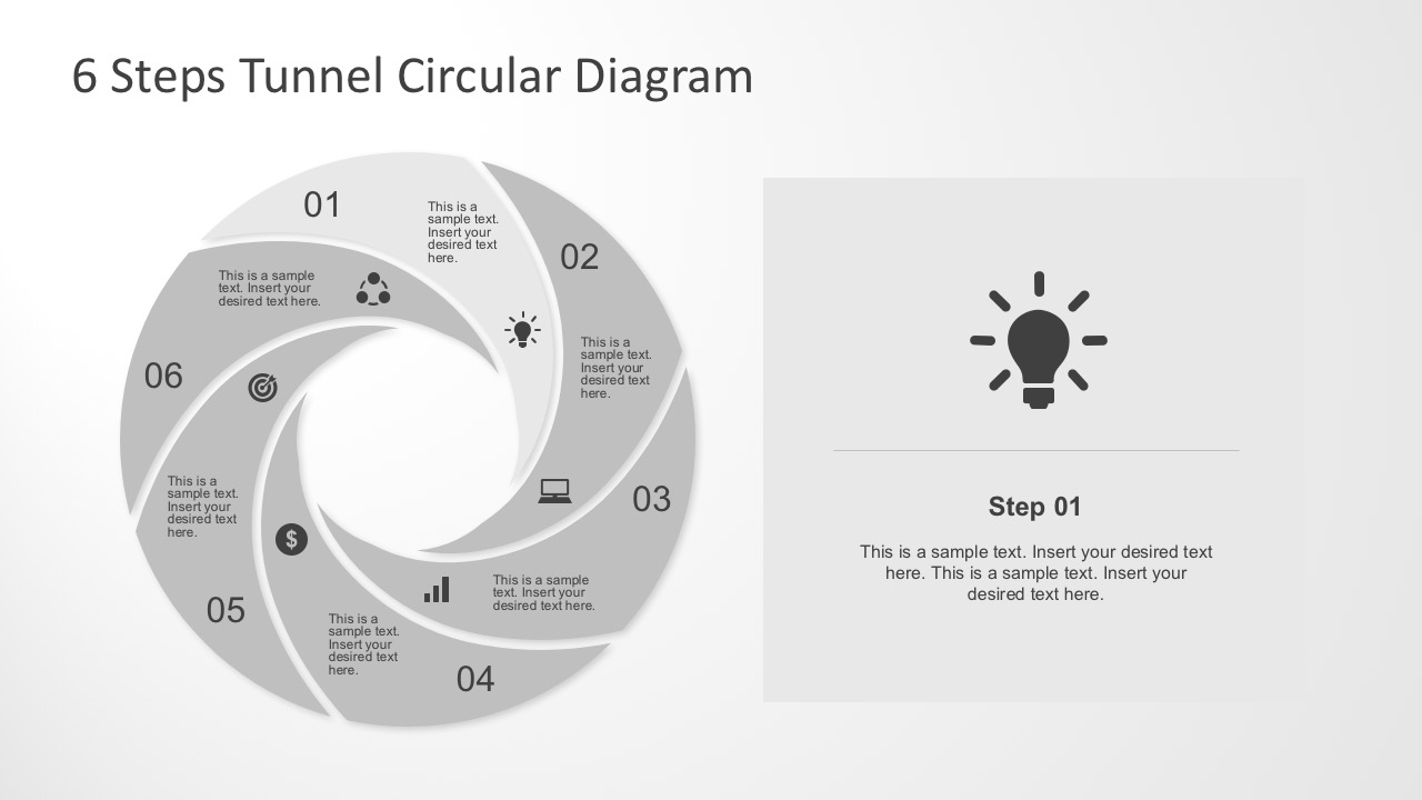 Editable 6 Steps Diagram for PowerPoint