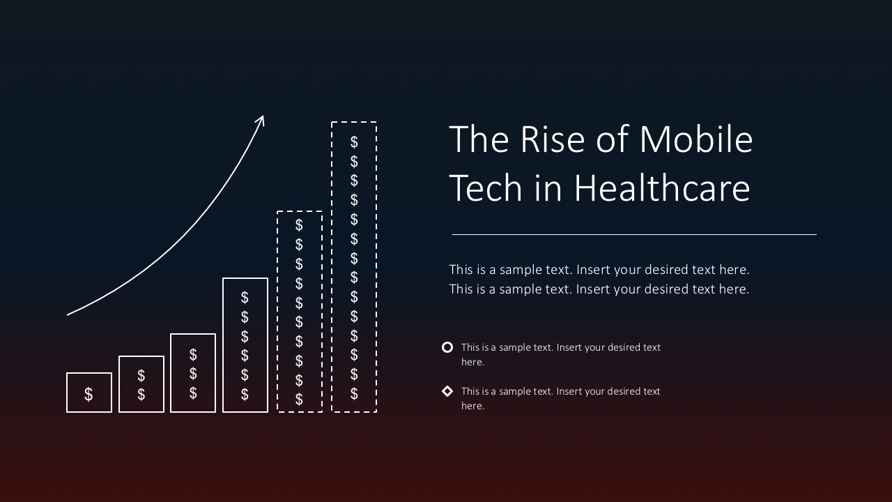 Rise In Mobile Technology Healthcare PowerPoint Slides