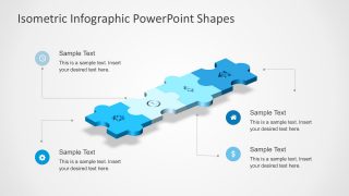 Flat Puzzle PowerPoint Slides with 4 Steps