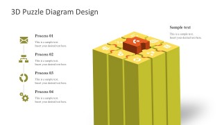 3D Process Chart For PowerPoint Slides