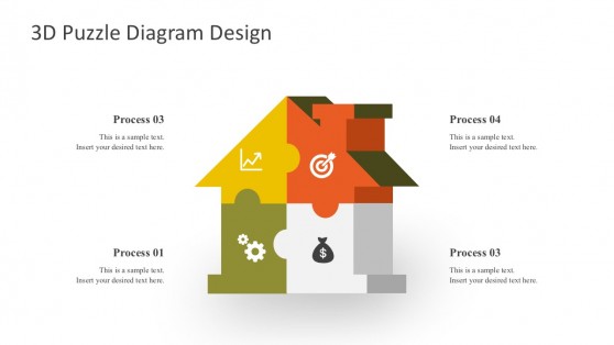 House Puzzle Diagrams Design PowerPoint Shapes