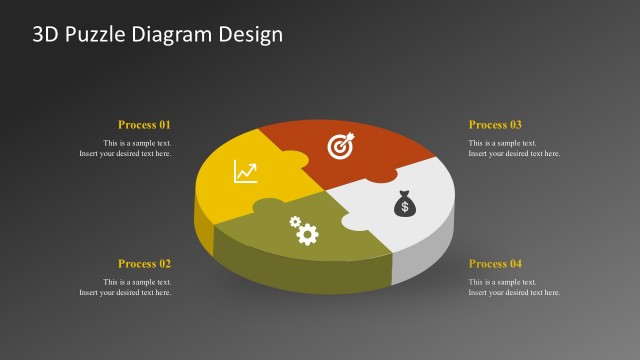4 Steps Process Pie Charts In Jigsaw Puzzle Design