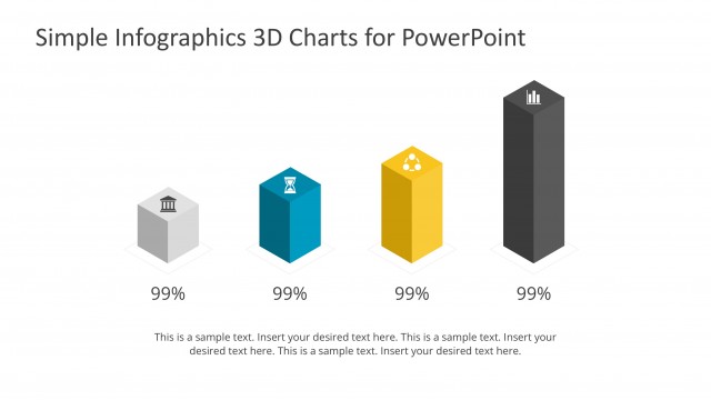 3D Column Charts with Diamond Face for PowerPoint