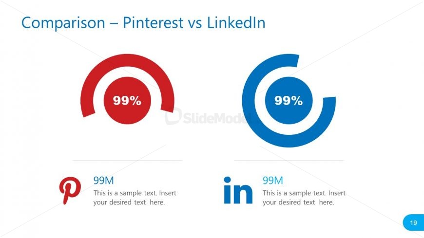 Template of Pinterest LinkedIn Statistics Comparison 