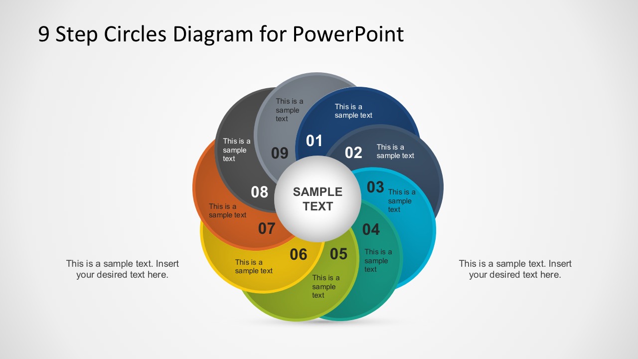 9 Steps Circles Diagram PowerPoint Template