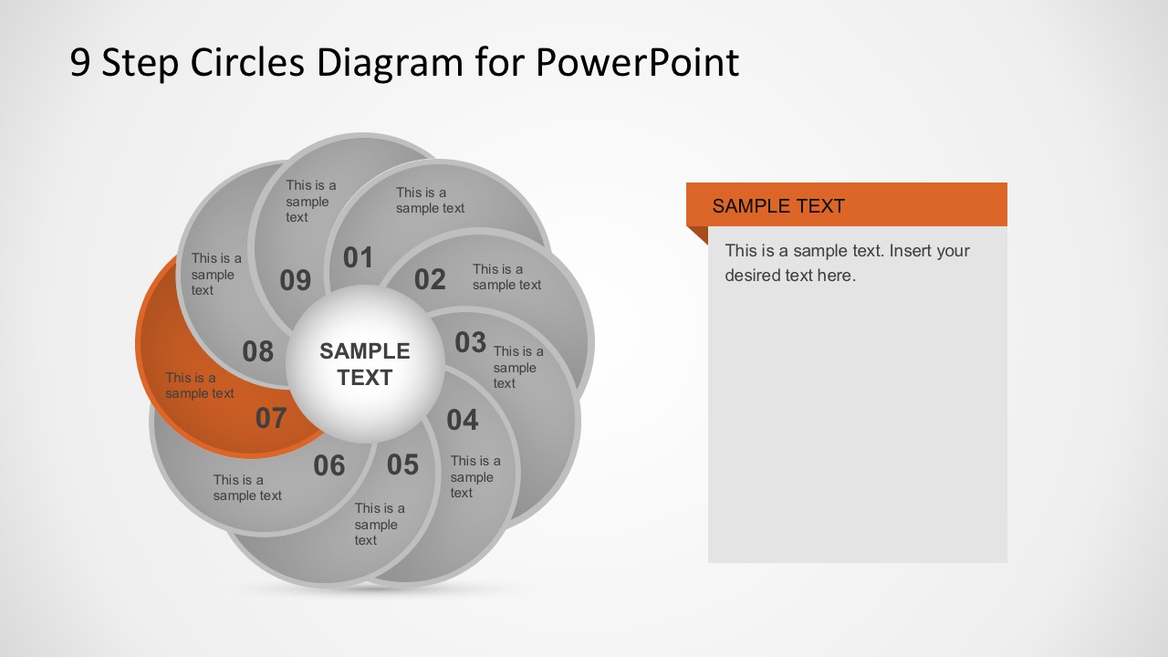 PowerPoint Circle Diagrams with 9 Segments