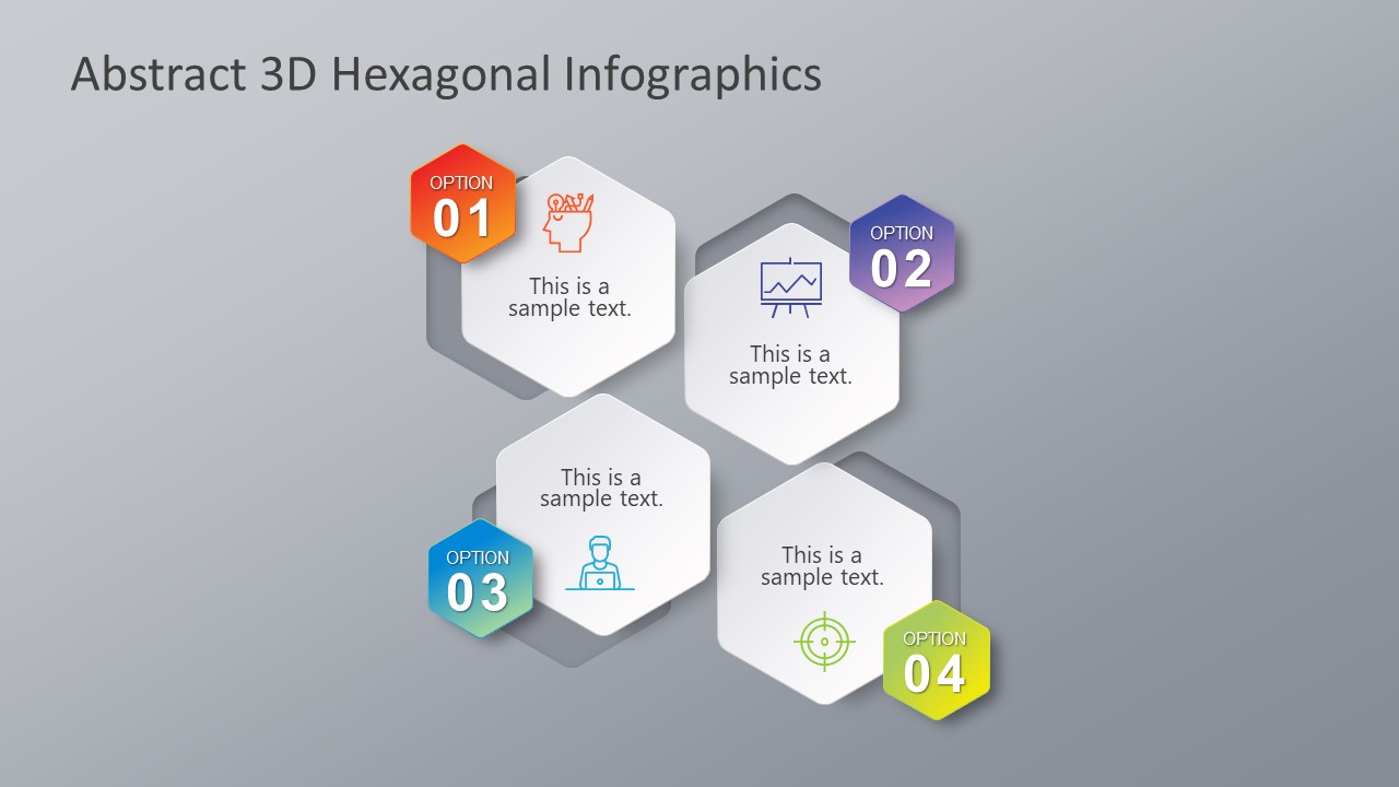 3D Hexagonal Graphics PowerPoint