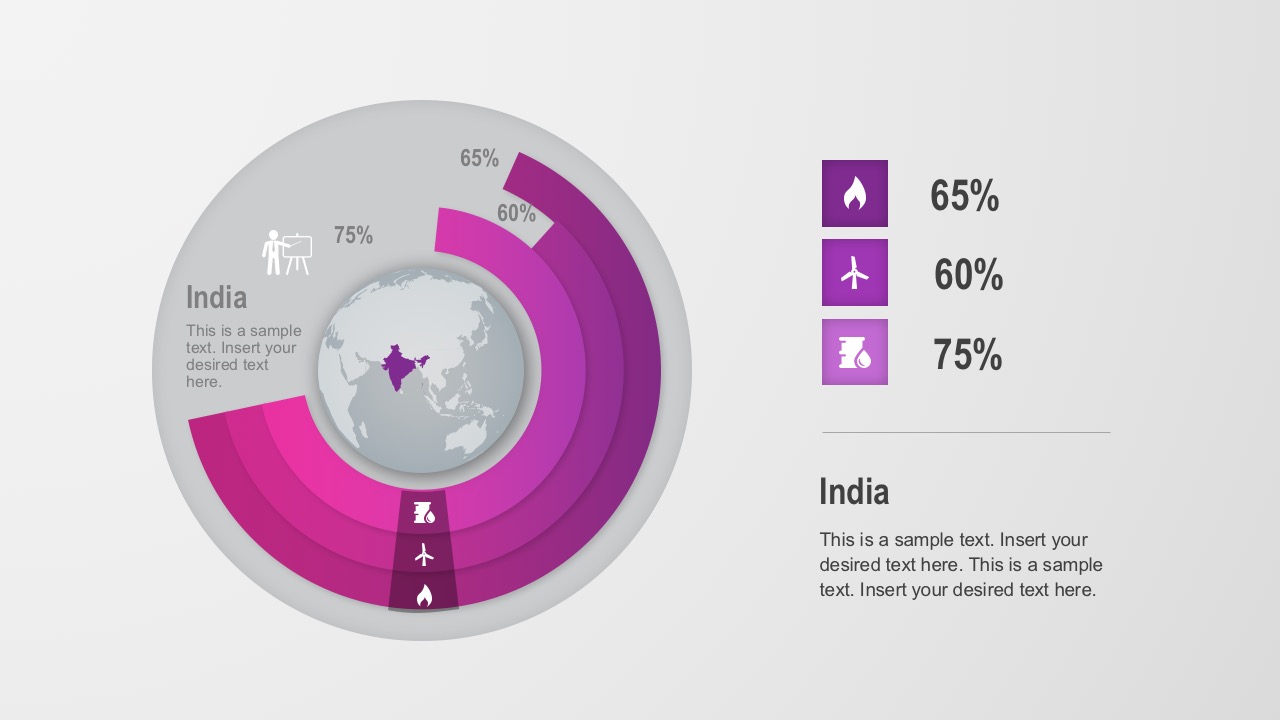 Colored India Donut Chart PowerPoint Vectors