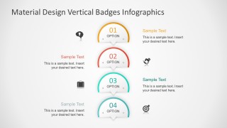 4 Steps Vertical Badges PowerPoint Infographics