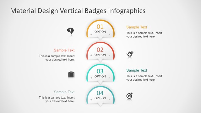 4 Steps Vertical Badges Infographics