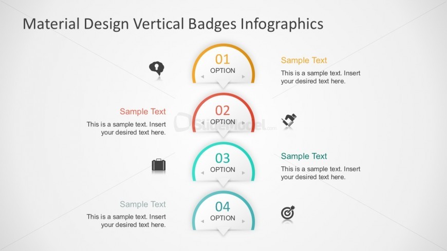 4 Steps Vertical Badges PowerPoint Infographics