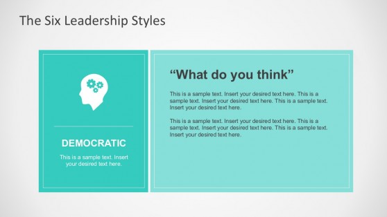 Leadership Styles PowerPoint Colored Charts