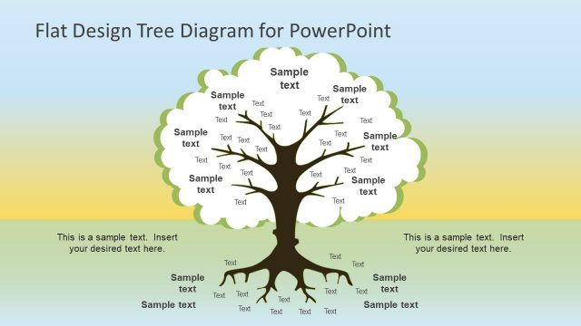 Flat Design Roots Tree PowerPoint Diagram