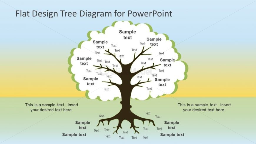 Flat Design Tree Diagram PowerPoint Template 
