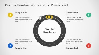 Success Roadmap Car Shapes PowerPoint