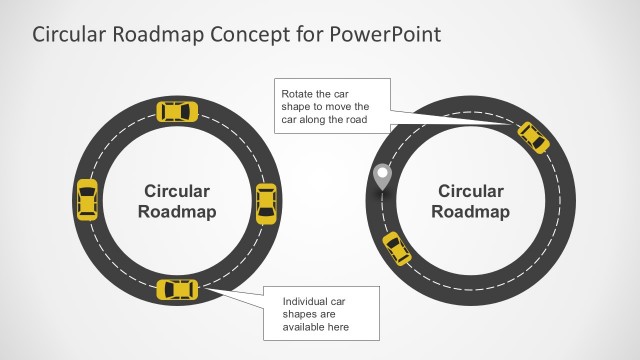 Circular Roadmap Flat Style PowerPoint Vectors