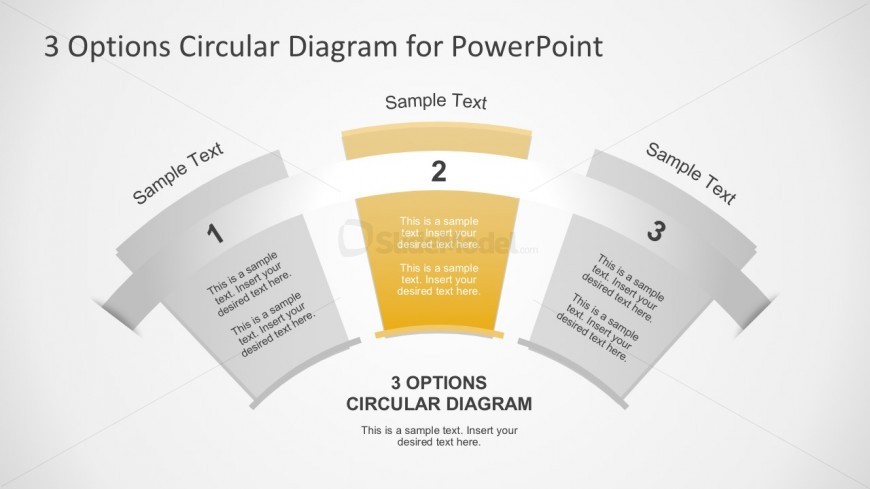 3 Steps Circular Fan Infographic Slides