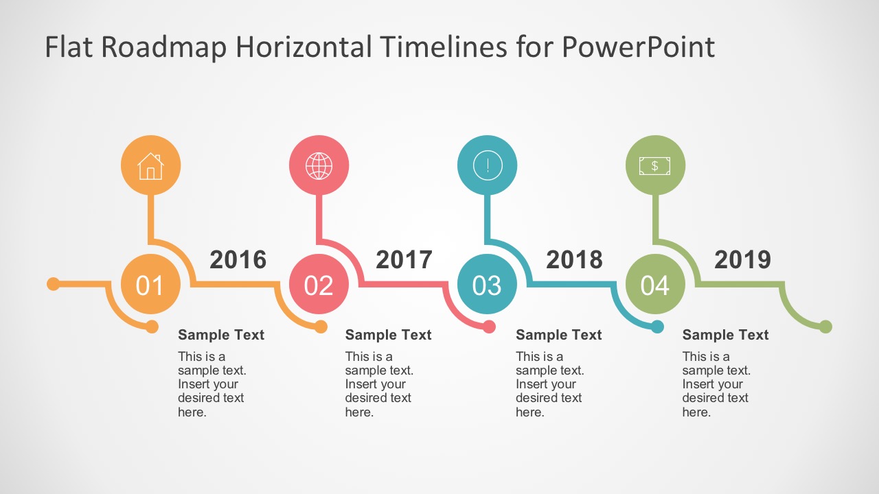Flat Timelines PowerPoint Templates