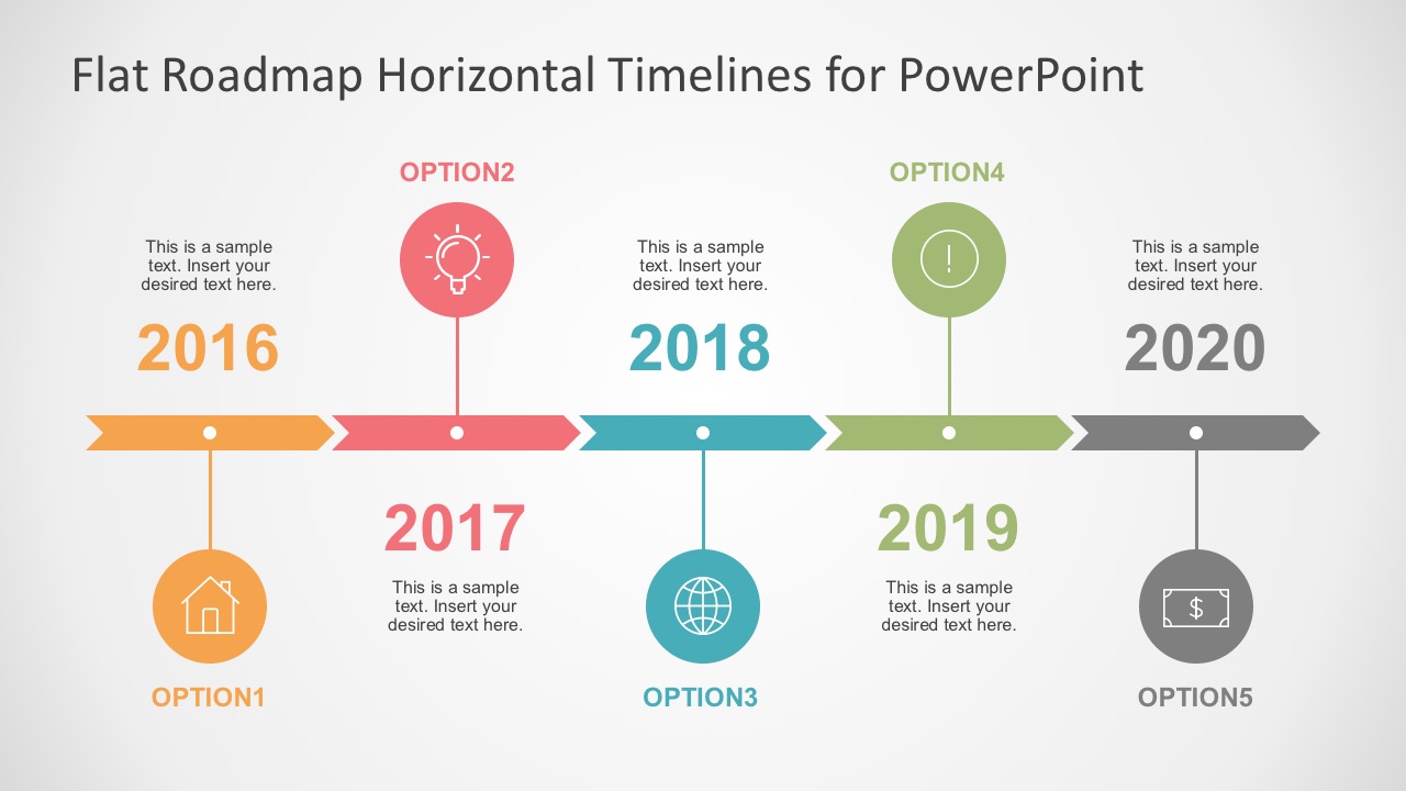 Flat Timelines Powerpoint Templates 8570