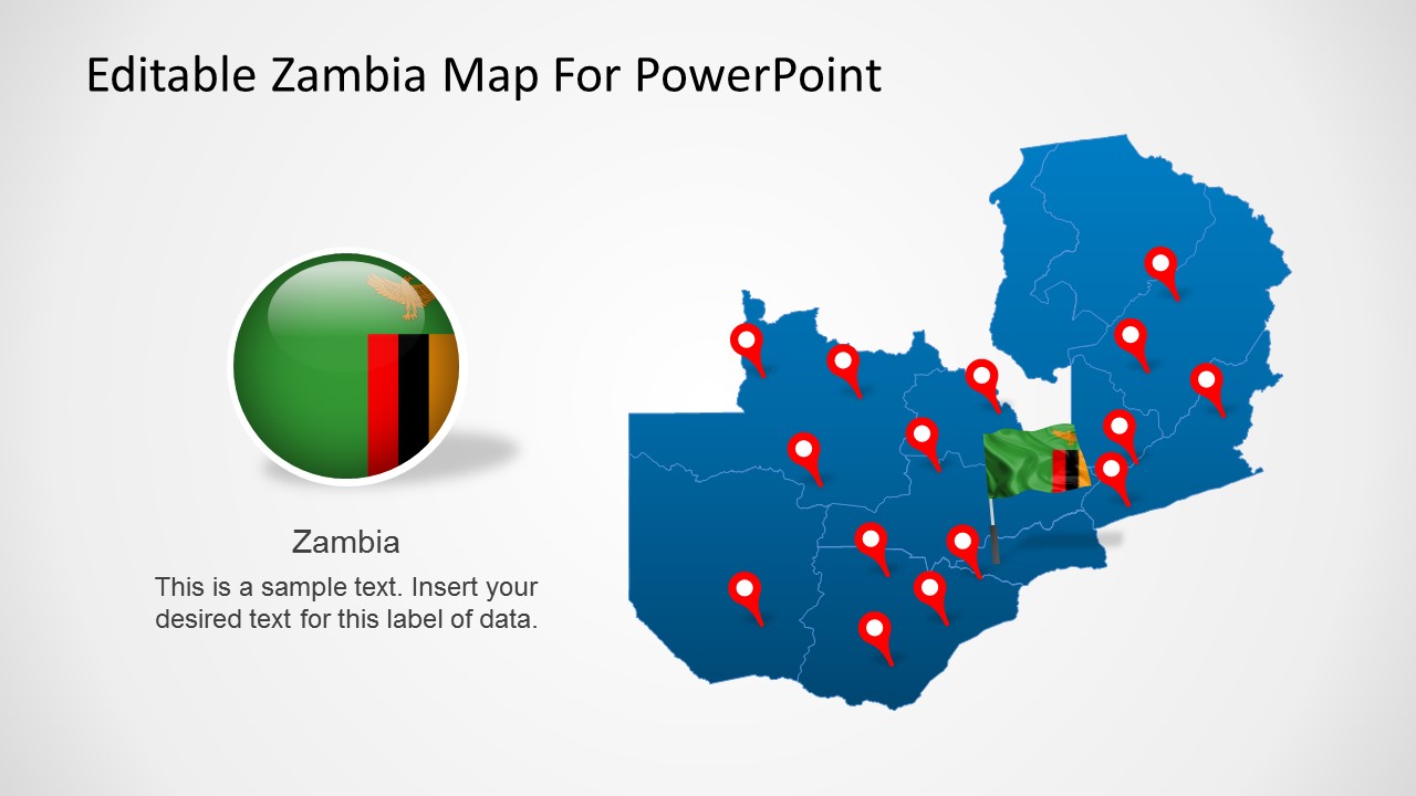 PPT Map Editable States of Zambia