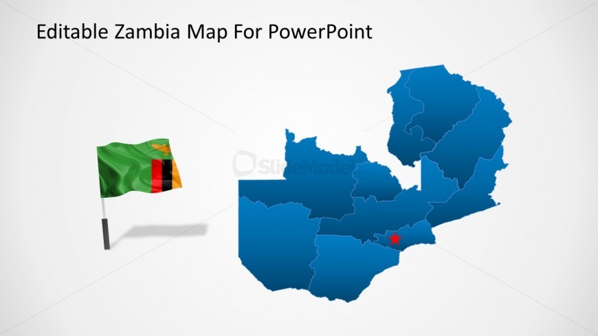 PPT Template Zambia Map with Icons