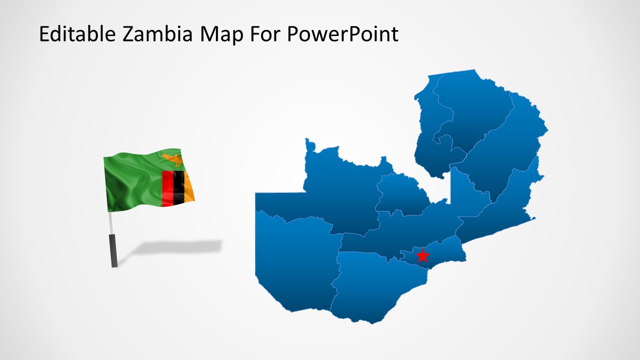 PPT Template Zambia Map with Icons