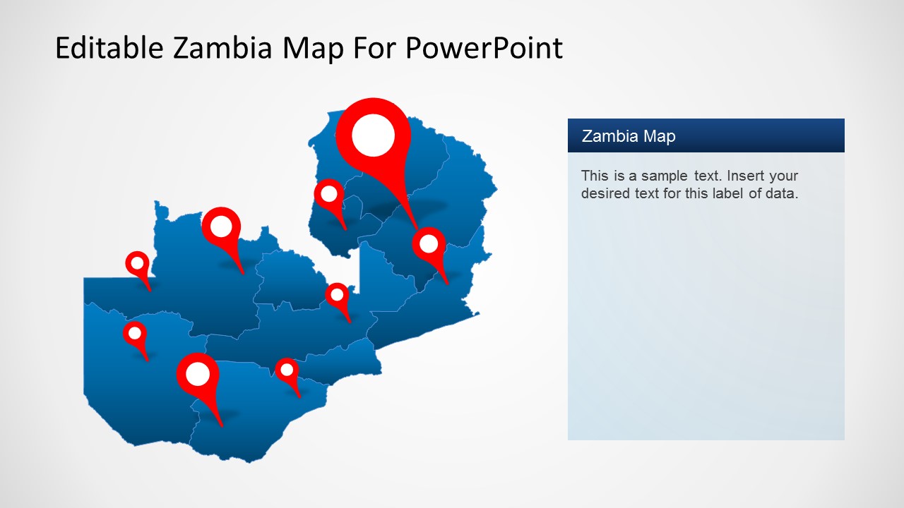 PPT Map Of Zambia with Icons