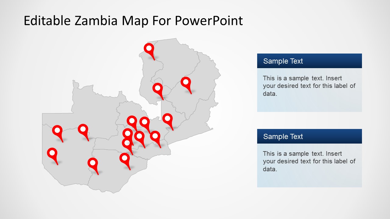 PowerPoint Map of Zambia with Icons