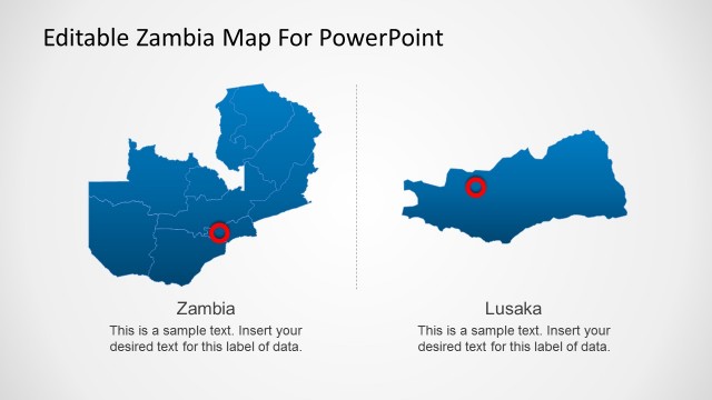 PowerPoint Map of Zambia With Capital Locator