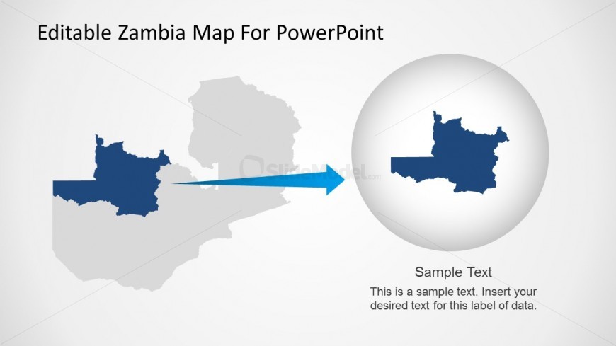 PPT Map of Zambia with Highlighted State