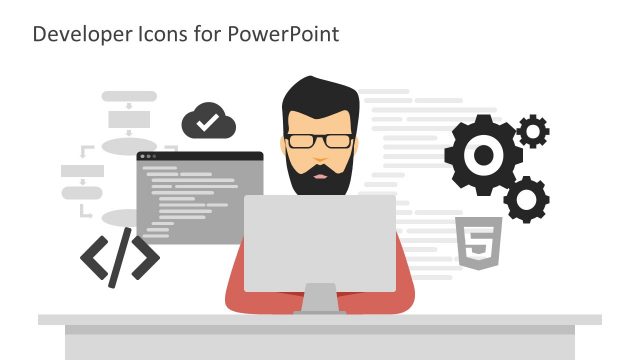 Application and Web Developer Illustration Slide