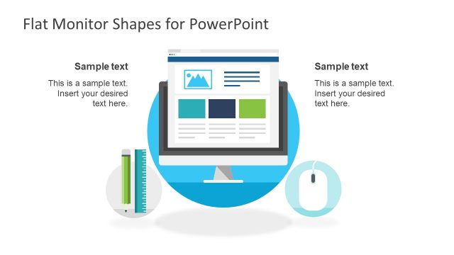 Flat Monitor Design PowerPoint Template