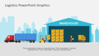 Delivery Truck and Warehouse Workers Template