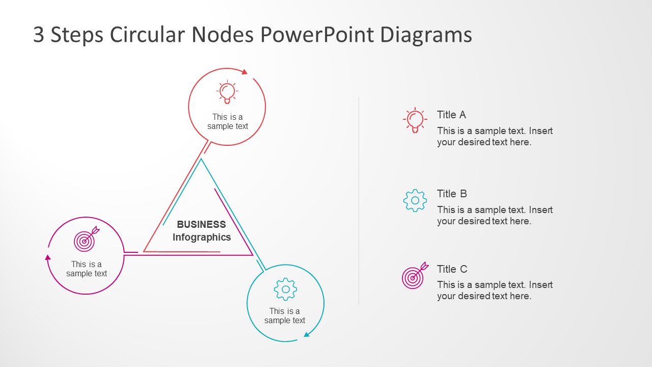 3 Steps Circular Nodes PowerPoint Diagrams SlideModel
