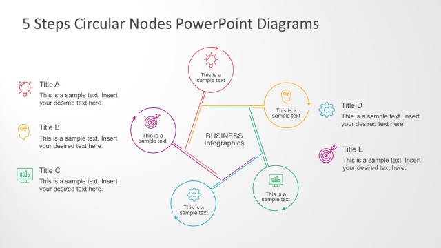 5 Steps Circular Nodes PowerPoint Diagrams