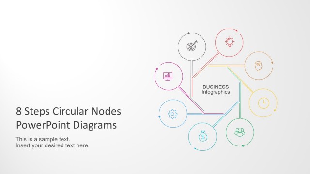 8 Steps Circular Nodes PowerPoint Diagram
