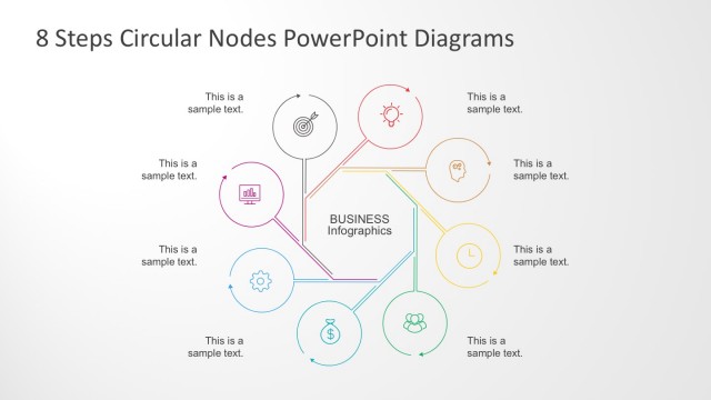Flat Style PowerPoint Diagram with 8 Steps