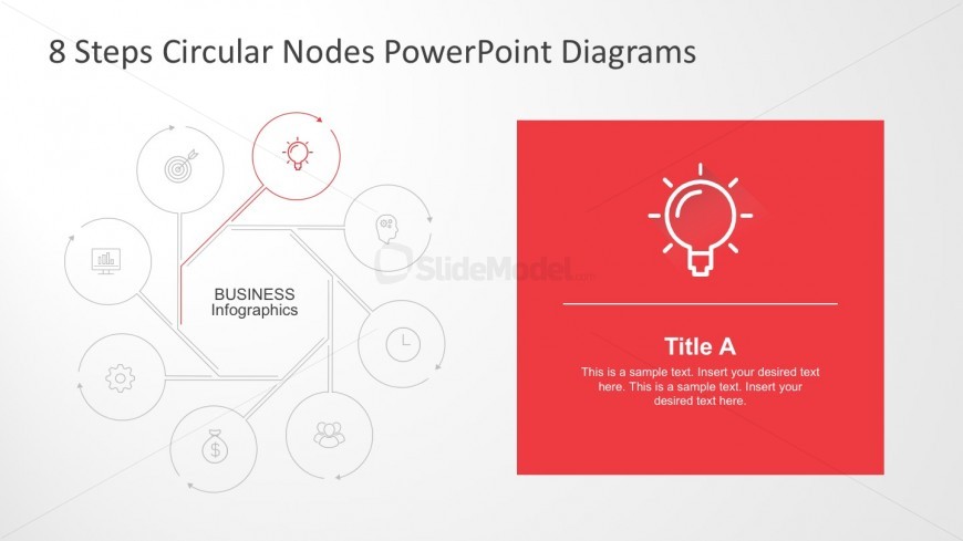 Circular Process Charts with 8 Steps for PowerPoint