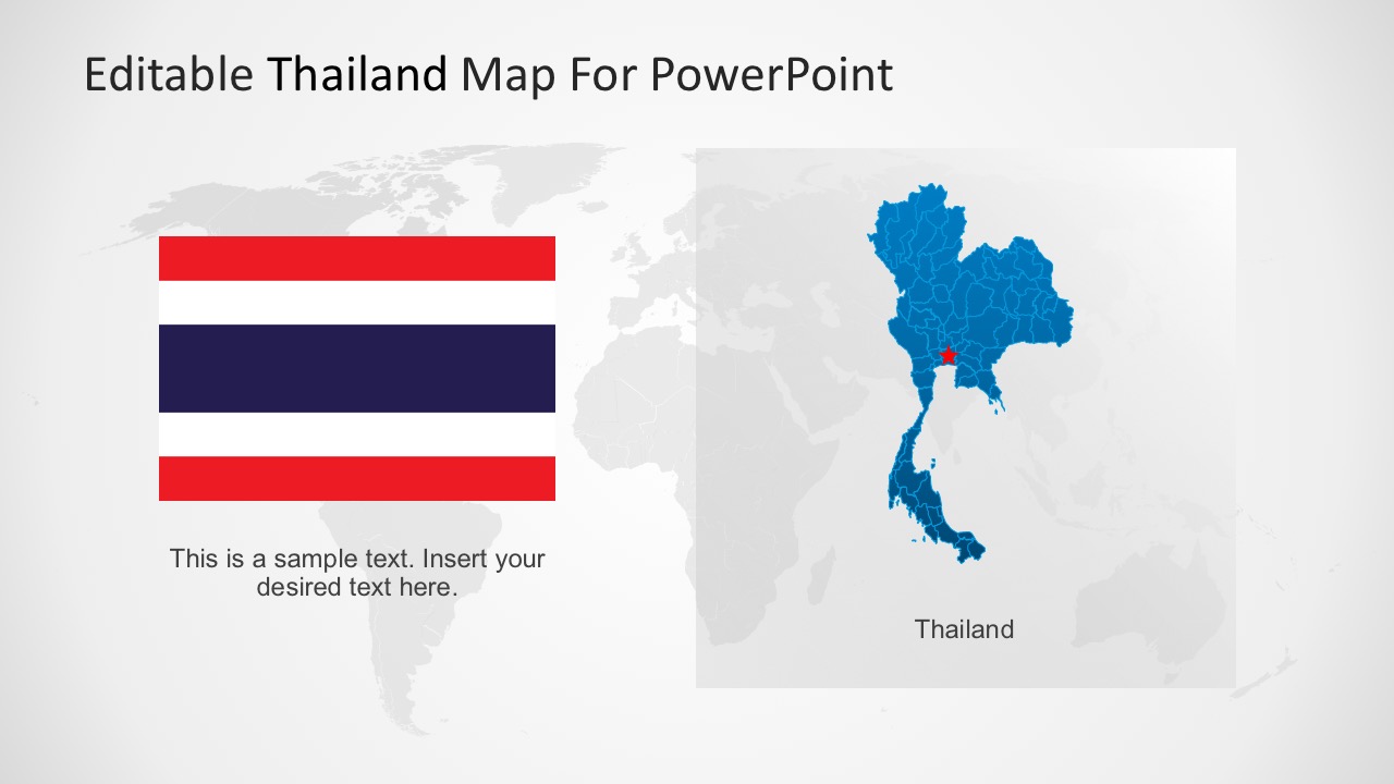 Editable Map Of Thailand PowerPoint - SlideModel