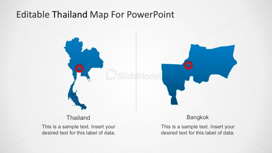 Thailand Map with Cities
