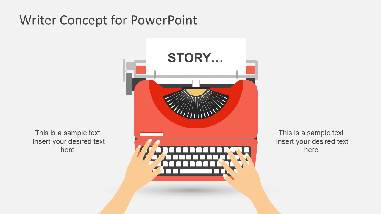 Writer Concept Metaphor PowerPoint Shapes Template