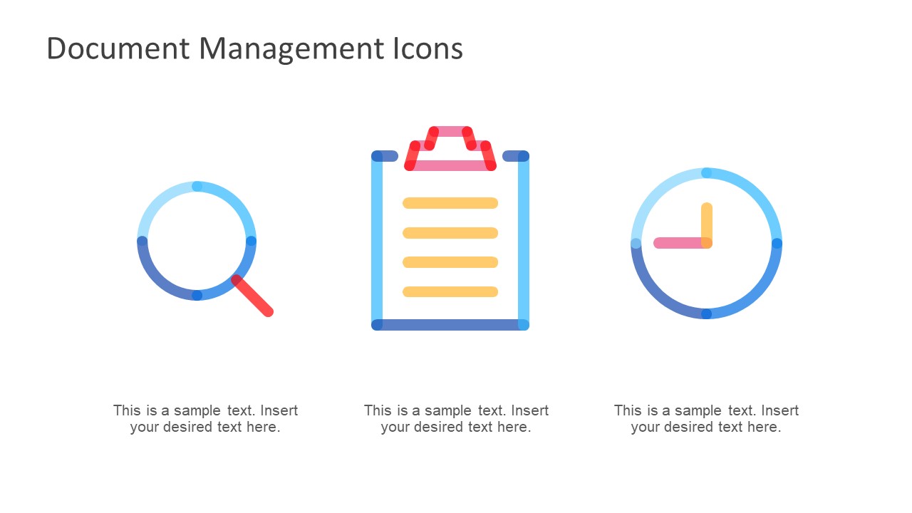 Report Icons and Clock Shape Slide