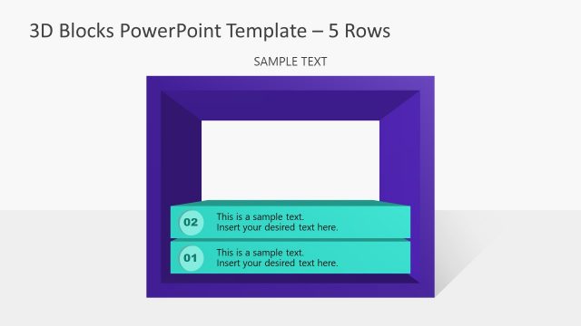 3D Blocks 2 Item PowerPoint Diagram