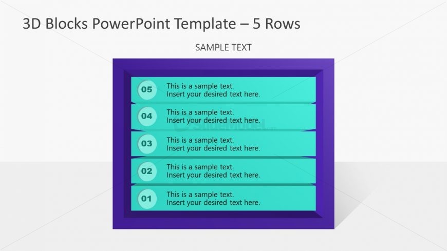 PowerPoint Templates 3D Diagram 5 Block